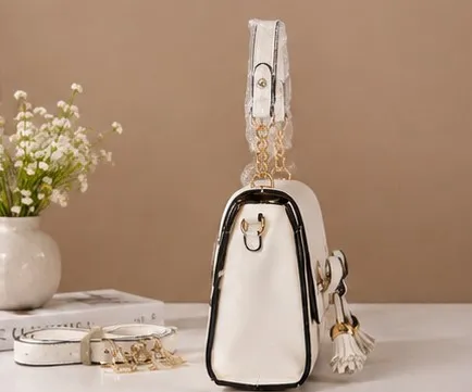 Ivory Bow-Tie Structured Handbag - Image 5