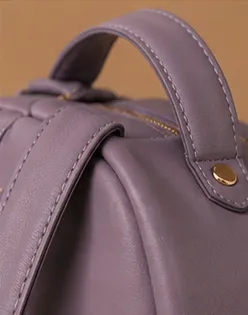 Lavender Studded Quilted Mini Backpack - Image 10