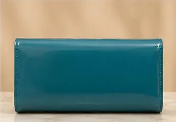 Teal Patent Kiss-Lock Long Wallet - Image 4