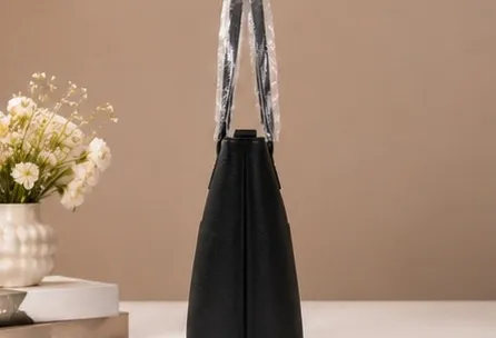 Classic Quadrant Panel Tote — Black - Image 7