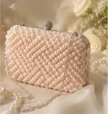 Blush Pearl-Embellished Box Clutch - Image 2
