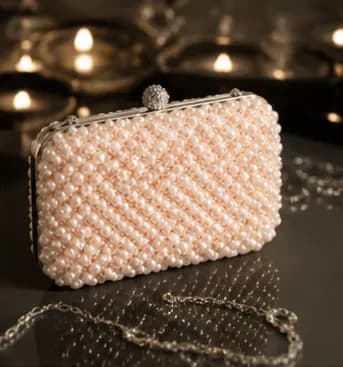 Blush Pearl-Embellished Box Clutch - Image 4