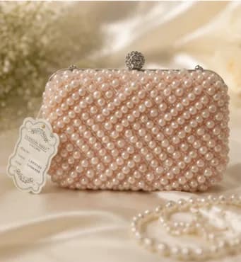 Blush Pearl-Embellished Box Clutch - Image 5