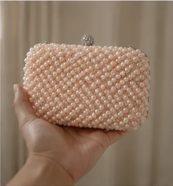Blush Pearl-Embellished Box Clutch - Image 6