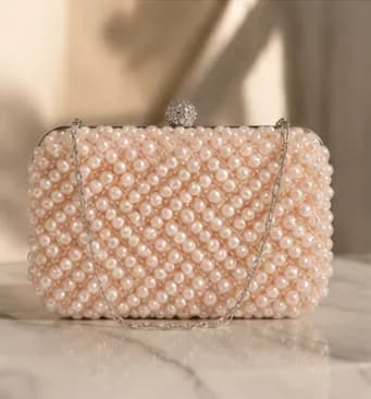 Blush Pearl-Embellished Box Clutch - Image 7