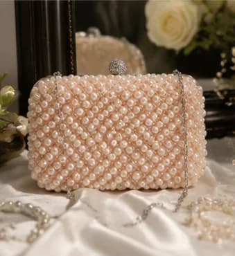 Blush Pearl-Embellished Box Clutch - Image 9