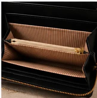 Black Croc-Embossed Zip-Around Wallet - Image 12